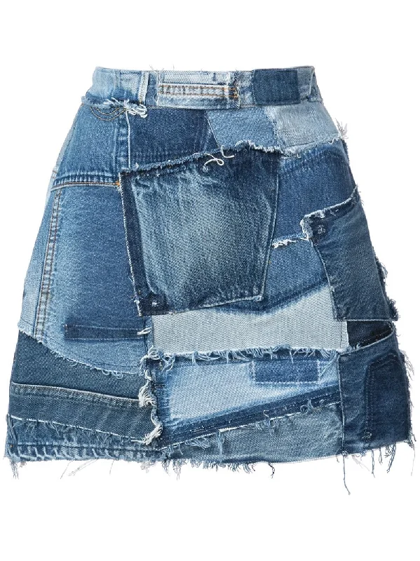 patch detail skirt denim skirt stylish