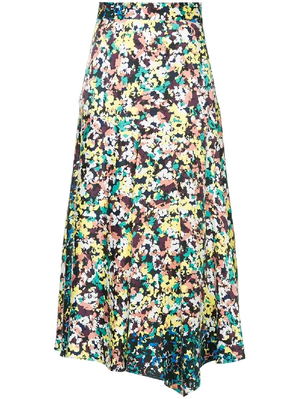floral print a-line skirt corduroy skirt cozy