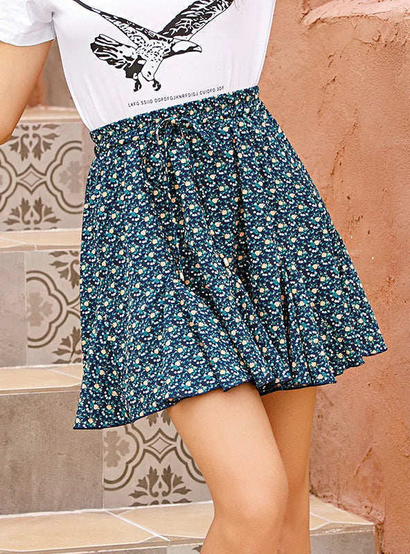 PRINTED HIGH WAIST FOLD SKIRT high waist skirt