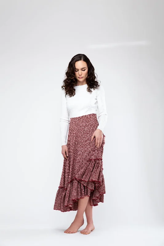 Asymmetrical Skirt - Geo lace skirt intricate