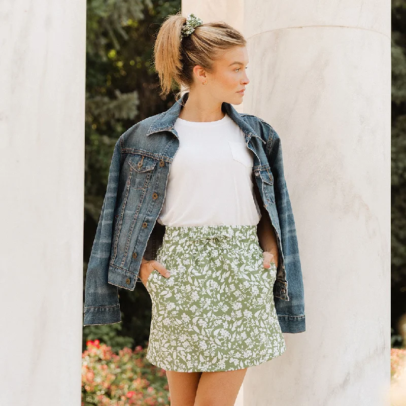 Cher Skirt, Sage Ivy linen skirt light