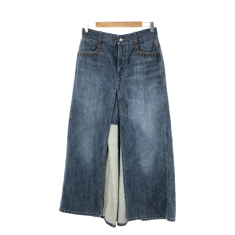 Chloe Denim Long Skirt Cotton Blue maxi skirt elegant