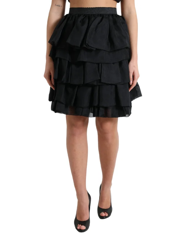 Dolce & Gabbana Elegant Tiered A-Line Mini Skirt tulle skirt dreamy
