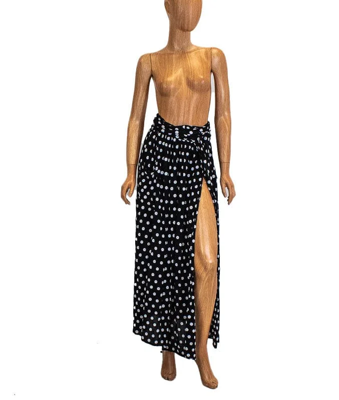 Faux Wrap Slit Skirt chiffon skirt delicate