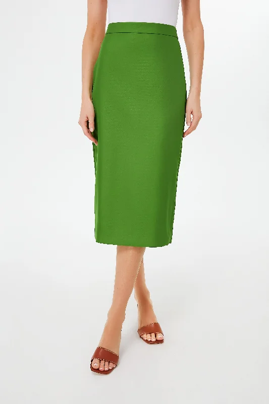 Green Duchess Pencil Skirt leather skirt bold