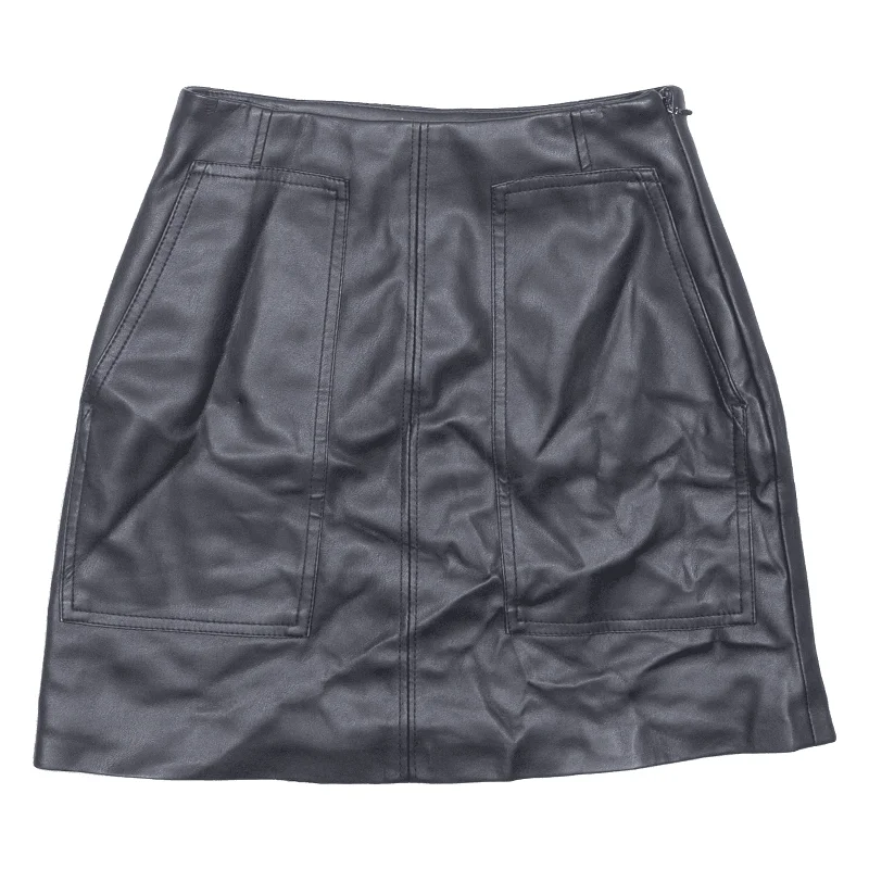 H&M Faux Leather Womens Pencil Skirt Black Short UK 6 modal blend skirt