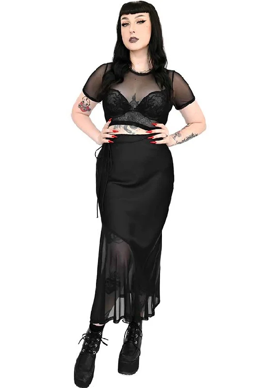 Heather Satin | SKIRT* tiered skirt playful
