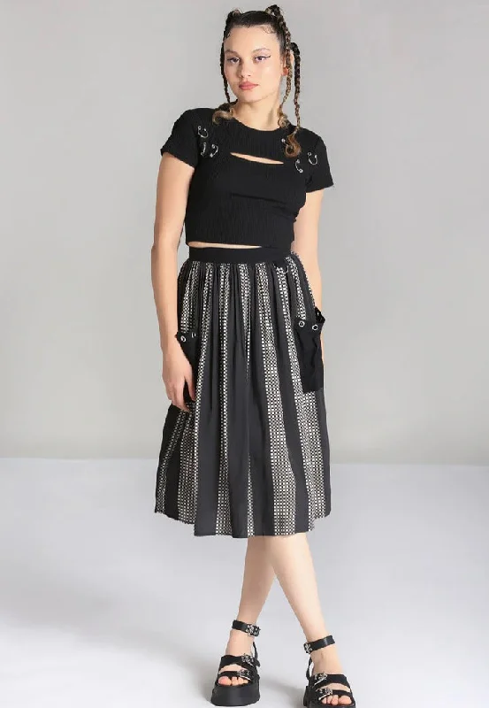 Hellbunny - Lita Black/Grey - Skirt wool skirt warm
