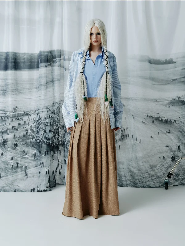 HR long skirt wool skirt breathable