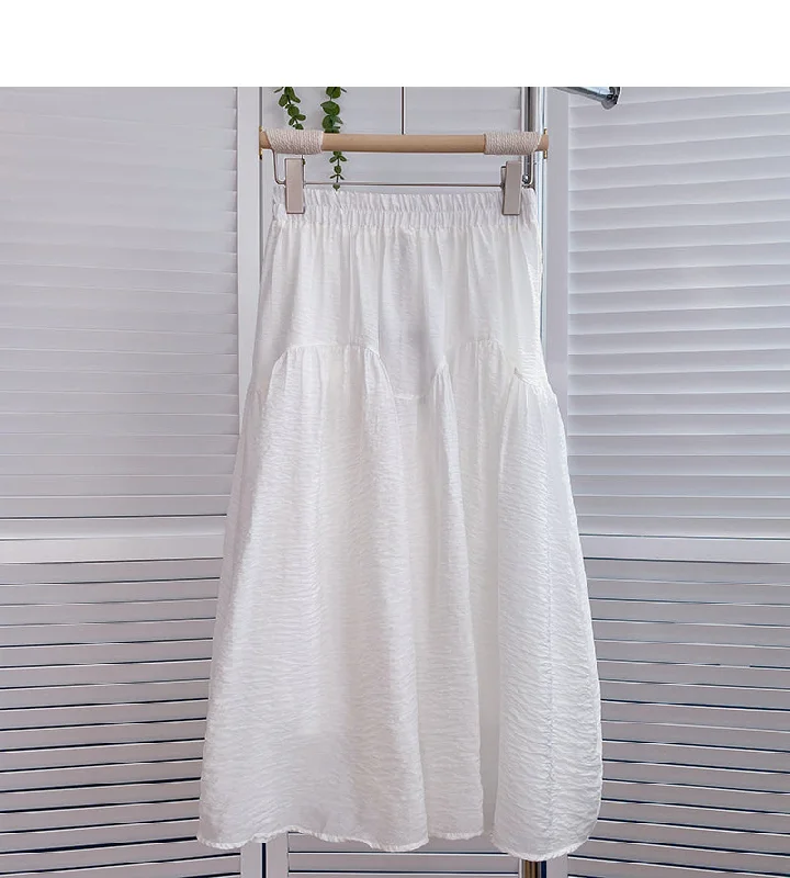 Korean version of gentle hanging medium length skirt  5798 seamless skirt comfort
