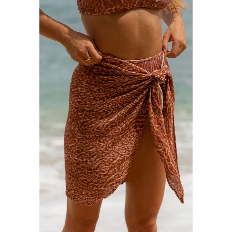 KYA Collins Sarong Leopard denim skirt classic