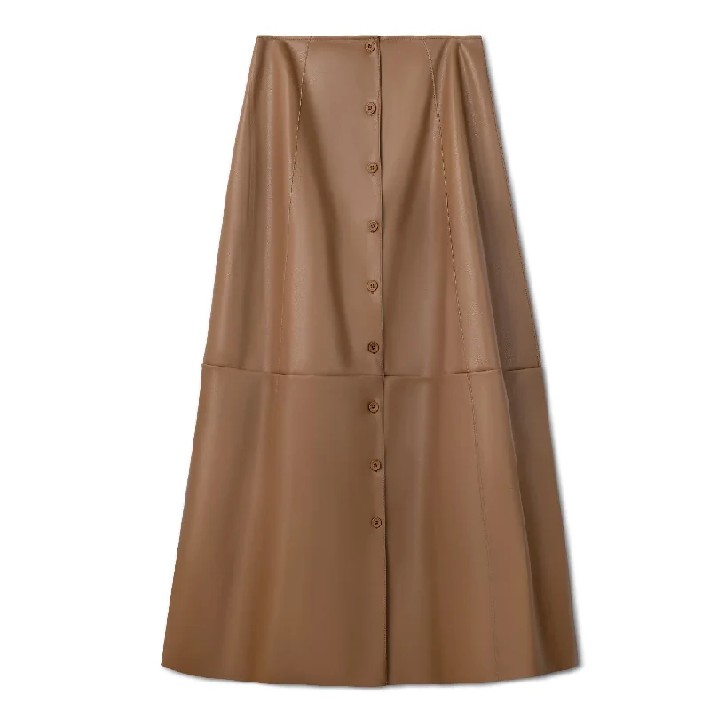 Leather Maxi Skirt - Mocha leather skirt durable