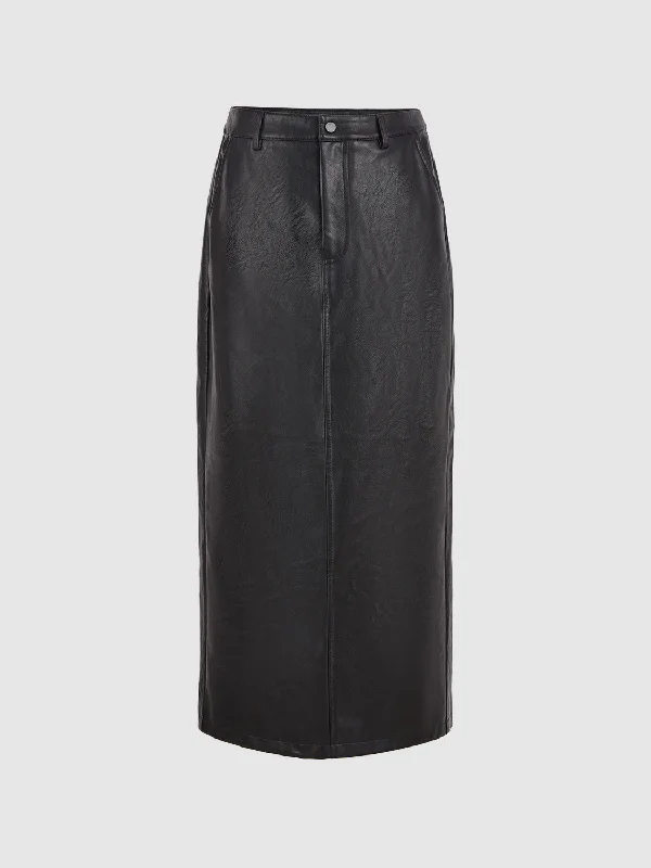 Leather Straight Skirts cotton skirt soft