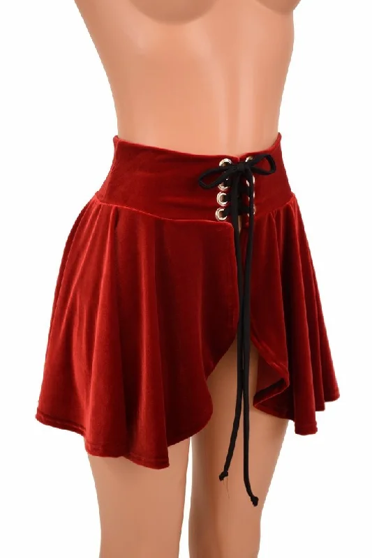 Open Front Lace Up Circle Cut Skirt maxi skirt elegant