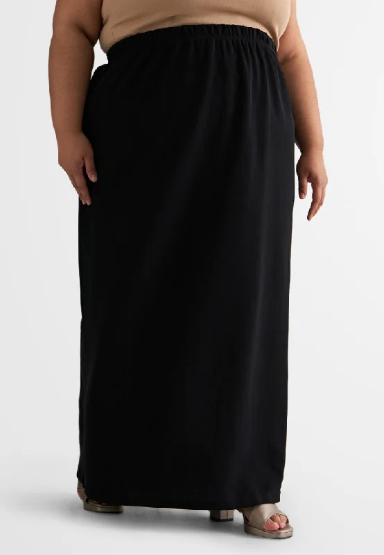 Serina Ribbed Straight Cut Skirt midi skirt versatile