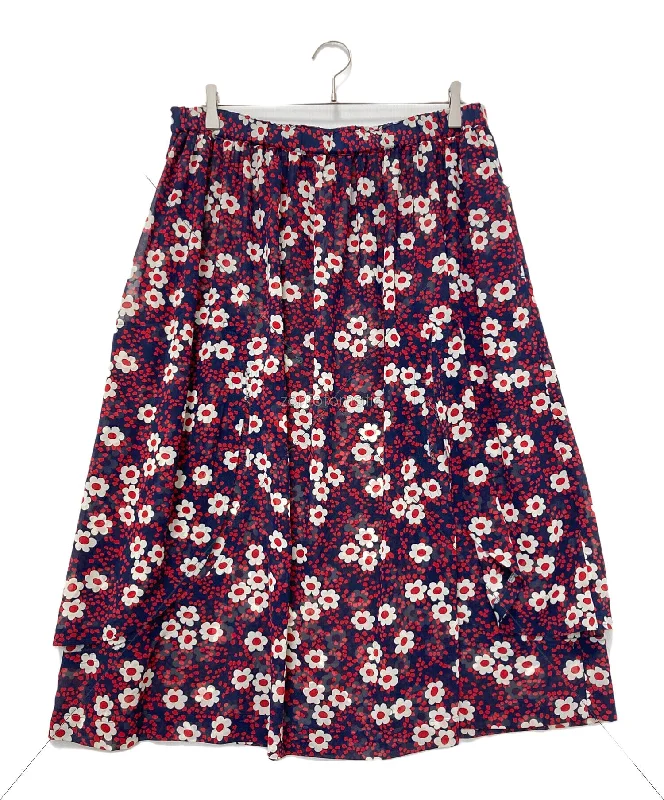 [Pre-owned] COMME des GARCONS Flower Flared Skirt / COMME des GARCONS RI-S020 ribbed skirt waist