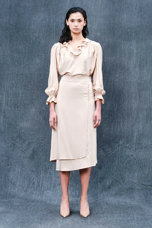Pure Viscose Wrap Skirt chiffon skirt floaty