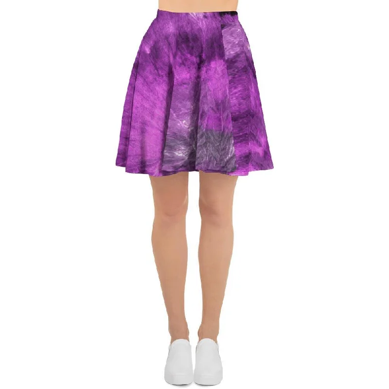 Purple Tie Dye Women's Skirt flowy skirt hem