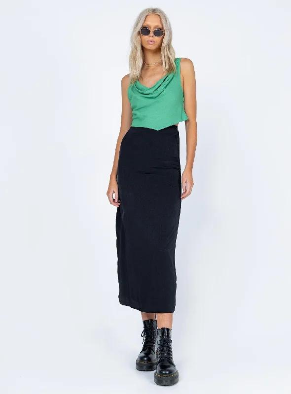 Tollis Midi Skirt Black lace skirt romantic