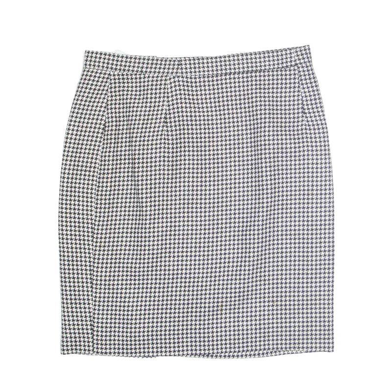 VINCENT BASTIEN Short Mini Skirt White 90s Houndstooth Womens M leather skirt sleek