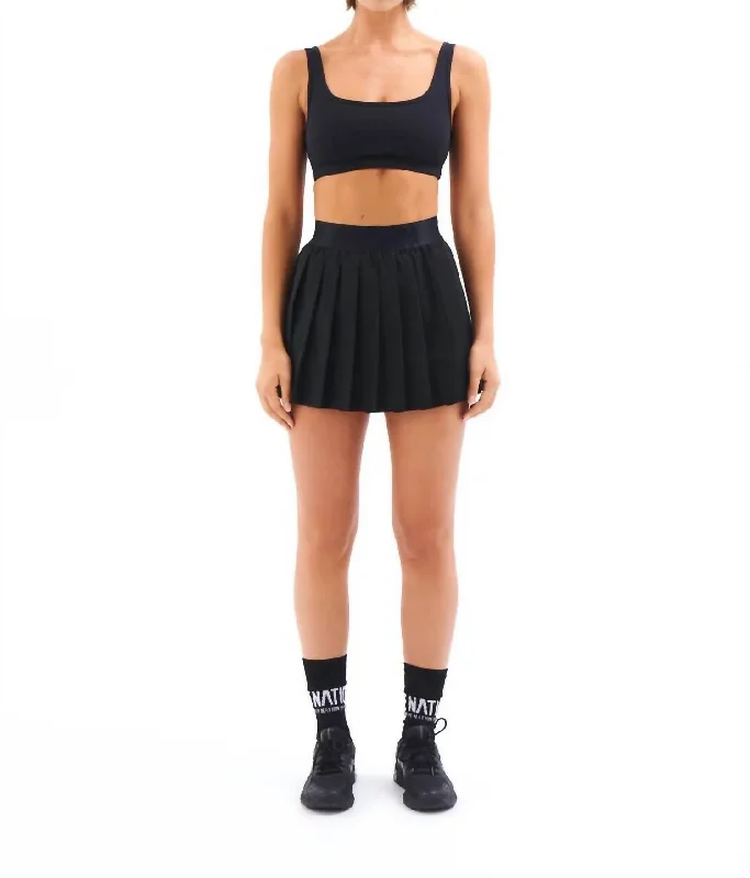 Volly Skirt In Black velvet skirt rich
