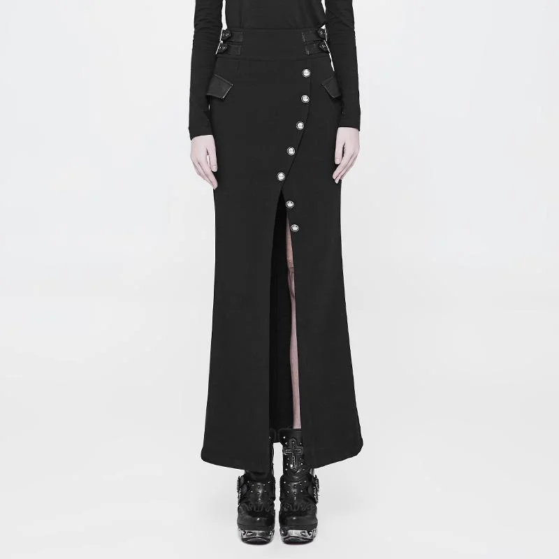 Women's Punk Long Sexy Skirt silk skirt lustrous