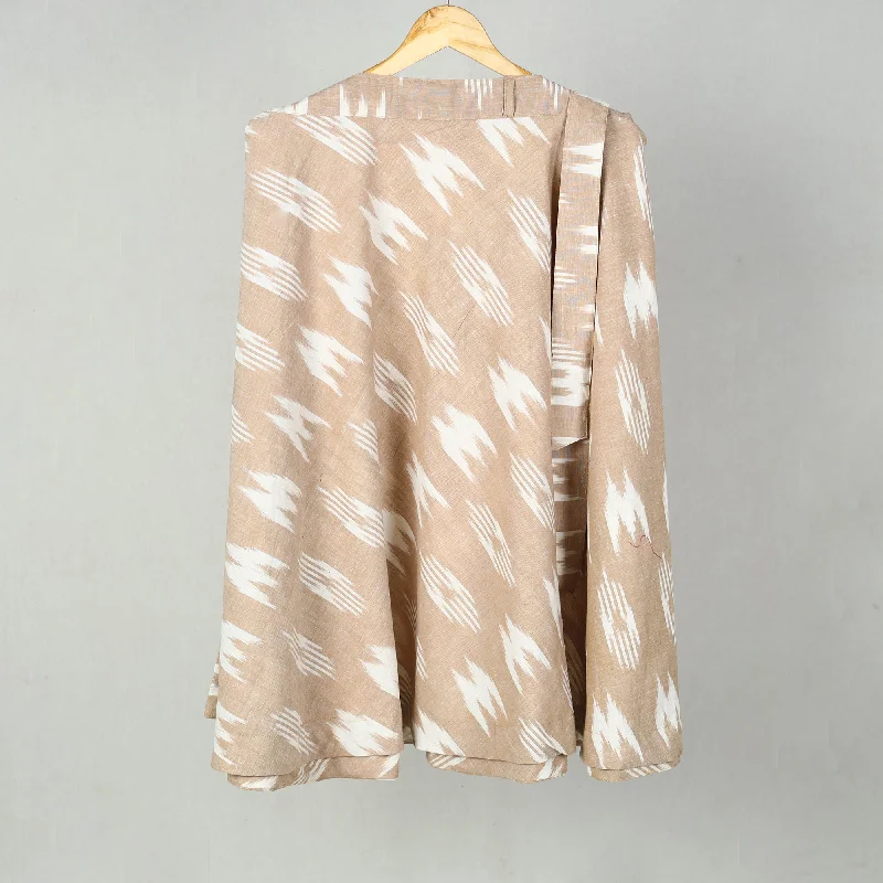 Brown - Wrap Around Cotton Pochampally Ikat Skirt 08 mini skirt trendy
